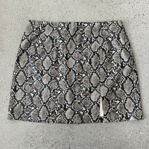 Zara Women Faux Leather Snake Print Mini Skirt - Picture 1 of 3